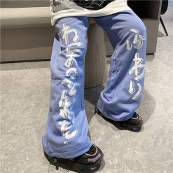 Juwas Japanese Characters Loose Oversized Sweatpants NEW ARRIVAL