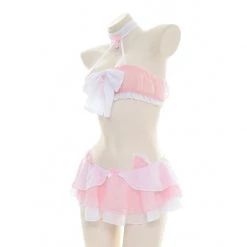 Juwas Cheeky Pink Cat Ruffled Cosplay Set