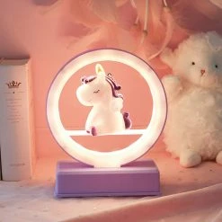 Juwas NEW ARRIVAL Kawaii Mini Unicorn Pastel Night Lamp