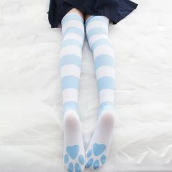 Juwas CLOTHING Kawaii Lolita Two-Tone Stripe Knee High Socks