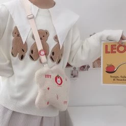 Juwas Toast Tomato Star Plush Crossbody Bag HOME&LIFESTYLE