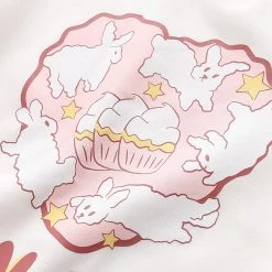 Juwas Rabbit Theme Fake Two Pieces Sweatshirt CLOTHING