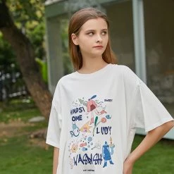 Juwas Graffiti Art Print Long T-shirt NEW ARRIVAL