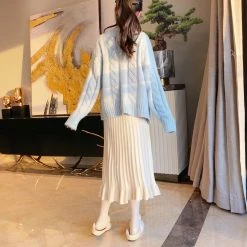 Juwas Pastel Blue Knitted Cardigan NEW ARRIVAL