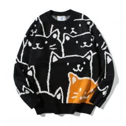 Juwas Cats Family Oversize Sweater NEW ARRIVAL