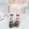 Juwas Brown Bear Two-Tone Ankle High Socks