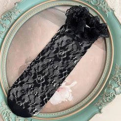 Juwas Princess Double Layers Lace Tulle Bowknot Lolita Stockings CLOTHING