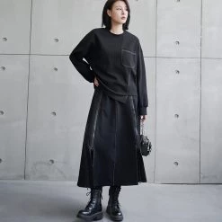 Juwas Gothic Irregular Zipper A-line Skirt NEW ARRIVAL