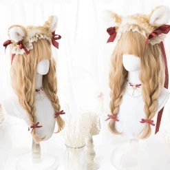 Juwas Harajuku Golden Curly Long Wig