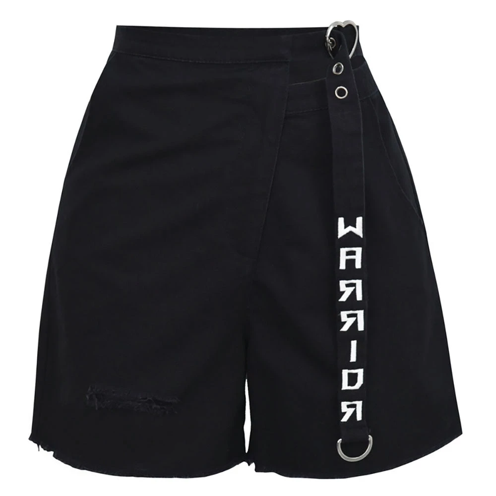 Juwas NEW ARRIVAL Punk Black Tattered “Warrior” Short Pants 8 Juwas NEW ARRIVAL Punk Black Tattered “Warrior” Short Pants