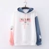Juwas Yogurt Kitty Two-Tone Hooded Sweater CLOTHING