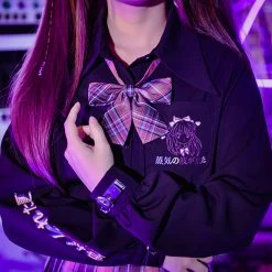 Juwas CLOTHING Japanese Girl Cartoon Plaid JK Uniform Bow Ties & Ties