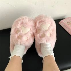 Juwas Big Kitty Paw Fur Home Slippers NEW ARRIVAL