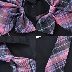 Juwas CLOTHING Japanese Girl Cartoon Plaid JK Uniform Bow Ties & Ties