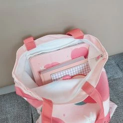 Juwas Pink Peach Rectangle Tote Bag NEW ARRIVAL