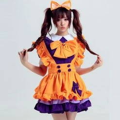 Juwas NEW ARRIVAL Cheeky Lolita Orange Front Bow Ruffled Mini Dress