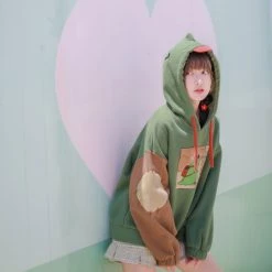 -Juwas Cute Dinosaur Color-Block Hoodie 10 -Juwas Cute Dinosaur Color-Block Hoodie