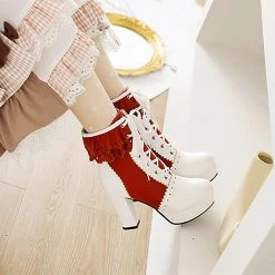 Juwas Chic Victorian Lolita Heel Martin Boots