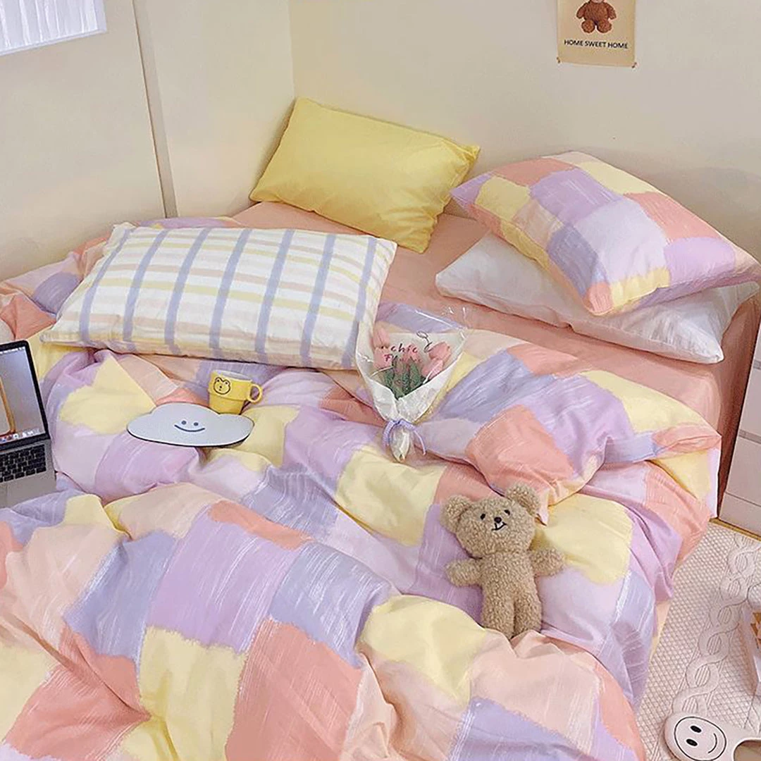 Juwas NEW ARRIVAL Macron Color Checkered Beddings Set 3 Juwas NEW ARRIVAL Macron Color Checkered Beddings Set