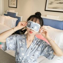 Juwas Chic Blue Floral Robe And Shorts Set CLOTHING