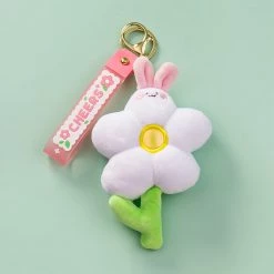 Juwas Pastel Flower Plush Keychain