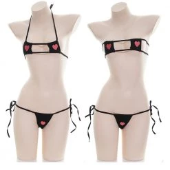 Juwas Sexy Heart 2-Piece V-String Nightwear Lingerie