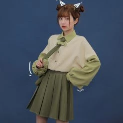 Juwas Cute Khaki Zoo Keeper Costume Shirt And Skirt