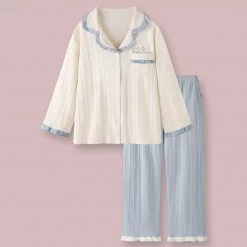 Juwas CLOTHING Lovely Collar Cotton Pajamas Set