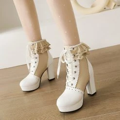 Juwas Chic Victorian Lolita Heel Martin Boots