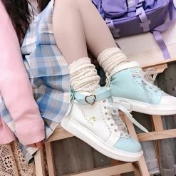 Juwas Lolita Irregular Two-Tone High Cut Sneakers NEW ARRIVAL