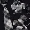 Juwas CLOTHING Goth Black Plaid JK Uniform Bow Ties & Tie