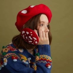 Juwas Kawaii Mushroom Handmade Beret