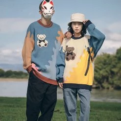 Juwas NEW ARRIVAL Bear Color Puzzle Sweater