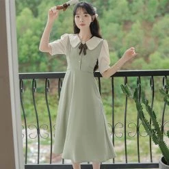 Juwas Vintage College Style Doll Collar Dress NEW ARRIVAL