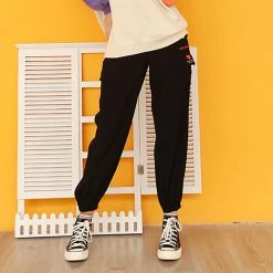 Juwas Sweet Strawberry Embroidered Jogger Pants CLOTHING