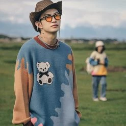 Juwas NEW ARRIVAL Bear Color Puzzle Sweater