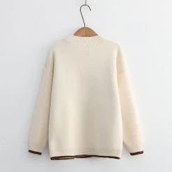 Juwas Japanese Cartoon Bear Embroidery Sweater