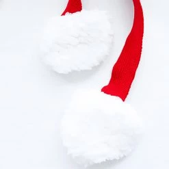 Juwas NEW ARRIVAL Sexy Red Christmas Pom Pom Halter Dress