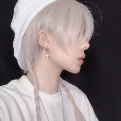 Juwas Fashion & Beauty Braid Back Tail Silver Short Cut Wig