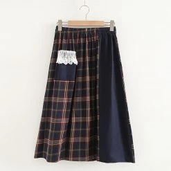 Juwas CLOTHING Vintage Elastic Waist Skirt