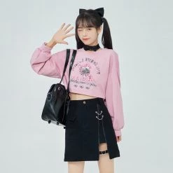 Juwas NEW ARRIVAL Harajuku Short Hoodie Zipper Skirt