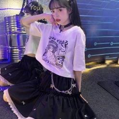 Juwas NEW ARRIVAL Goth Oversize Black Ruffle Skirt