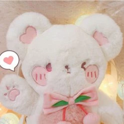 Juwas NEW ARRIVAL Pink Cherry Bunny Plush Stuff Crossbody Bag