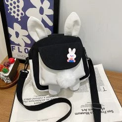 Juwas NEW ARRIVAL Cartoon Rabbit Ears Canvas Crossbody Bag
