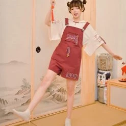 Juwas NEW ARRIVAL Kawaii Japanese Red Jumper Shorts
