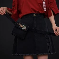 Juwas Chinese Flower Embroidered T-shirt Skirt Set NEW ARRIVAL