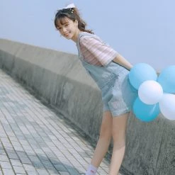 Juwas Sweet Pat Sandwich Striped T-Shirt NEW ARRIVAL