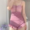 Juwas Cute Mermaid Two-Tone Onesie Swimsuit