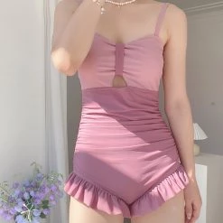 Juwas Cute Mermaid Two-Tone Onesie Swimsuit