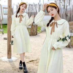 Juwas Doll Collar Long Sleeve Dress